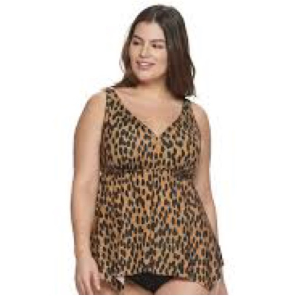 Cheetah print swim top
